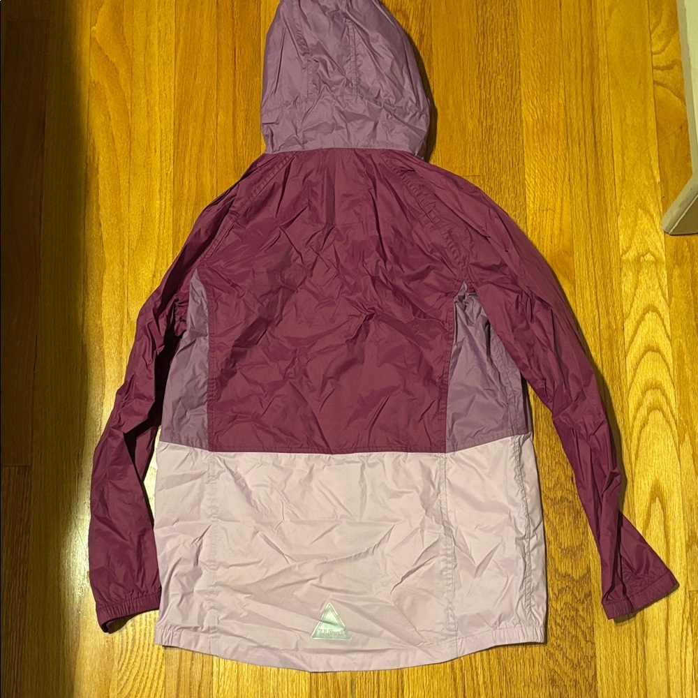 L.L bean Purple and Pink Hooded rain coat - Picture 3 of 3